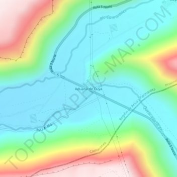 Carte topographique Aduana de Cuya, altitude, relief