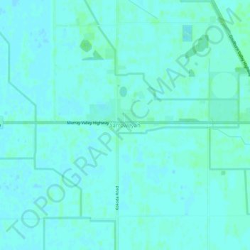 Carte topographique Yarroweyah, altitude, relief