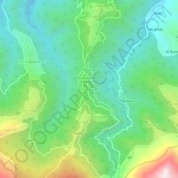 Carte topographique Aït Daoud, altitude, relief
