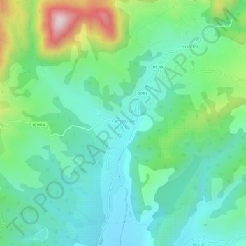 Carte topographique Certeju de Sus, altitude, relief