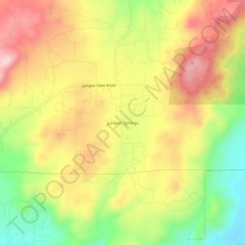Carte topographique Juniper Springs, altitude, relief