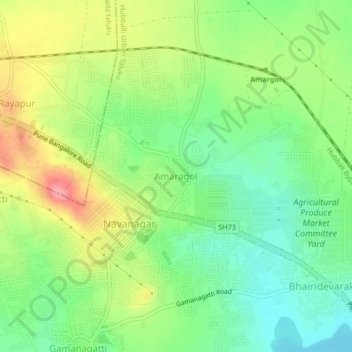 Carte topographique Amaragol, altitude, relief