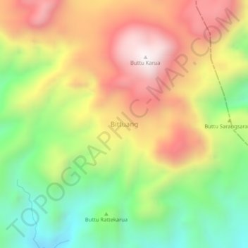 Carte topographique Bittuang, altitude, relief