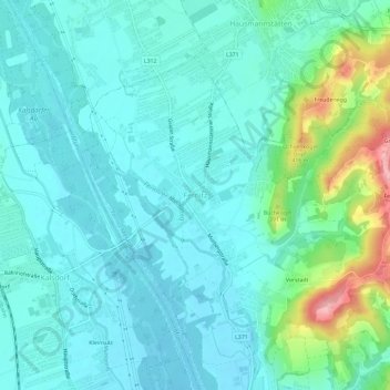 Carte topographique Fernitz, altitude, relief