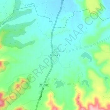 Carte topographique Chauka, altitude, relief