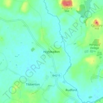 Carte topographique Highleadon, altitude, relief