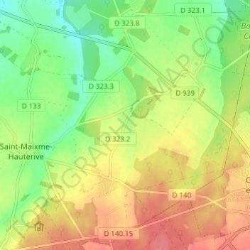 Carte topographique Le Gland, altitude, relief
