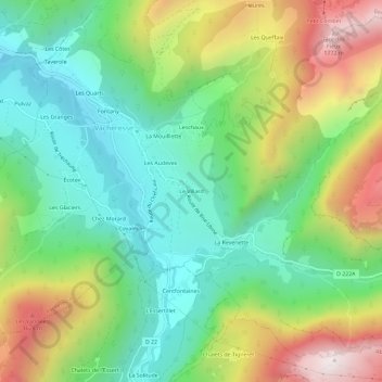 Carte topographique Le Villard, altitude, relief