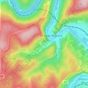 Carte topographique La Rubrique, altitude, relief