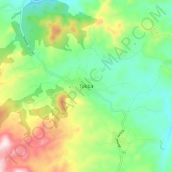 Carte topographique Tobba, altitude, relief