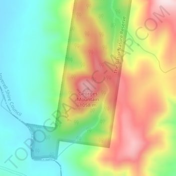Carte topographique Georges Mountain, altitude, relief