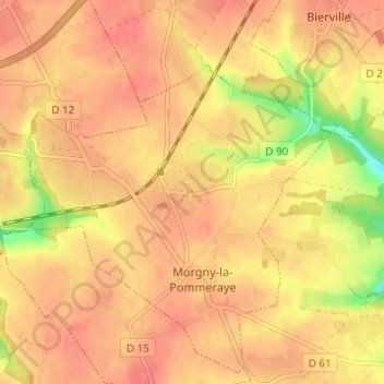 Carte topographique Mondétour, altitude, relief