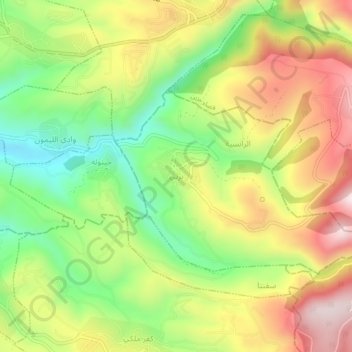 Carte topographique Barti, altitude, relief