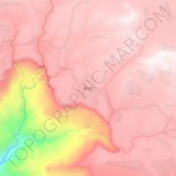 Carte topographique Kon, altitude, relief