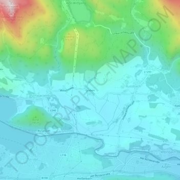 Carte topographique Graben, altitude, relief