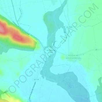 Carte topographique La Nora del Río, altitude, relief