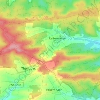 Carte topographique Obermelsendorf, altitude, relief