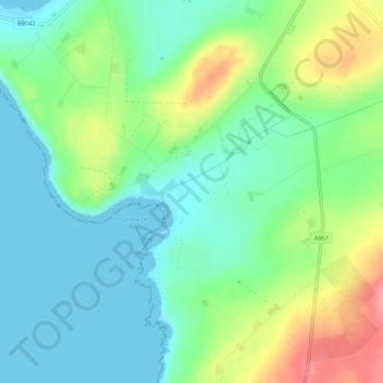 Carte topographique Sandwick, altitude, relief