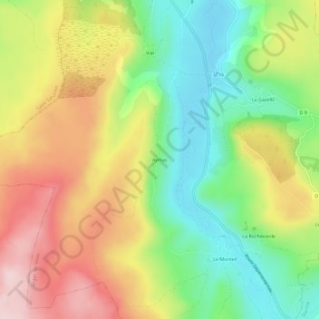 Carte topographique Aymas, altitude, relief
