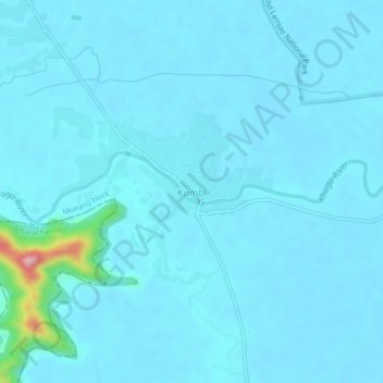 Carte topographique Kumbi, altitude, relief