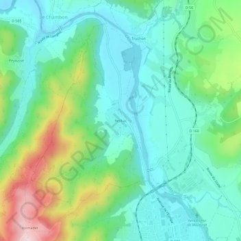 Carte topographique Reilhac, altitude, relief