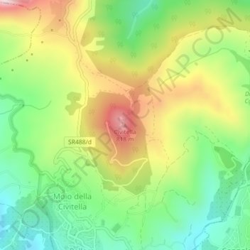 Carte topographique Civitella, altitude, relief