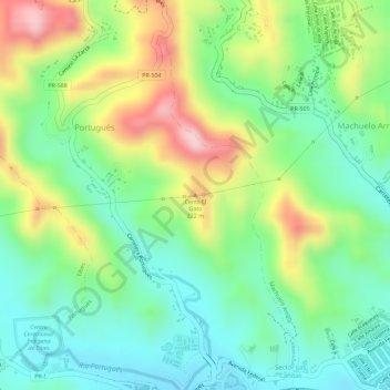 Carte topographique Cerro El Gato, altitude, relief