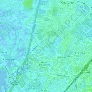 Carte topographique Endegeest, altitude, relief