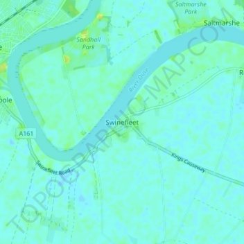 Carte topographique Swinefleet, altitude, relief
