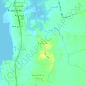 Carte topographique Canroma, altitude, relief