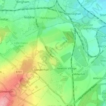 Carte topographique Hilltown, altitude, relief