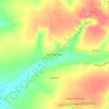 Carte topographique Pedra de Coco, altitude, relief