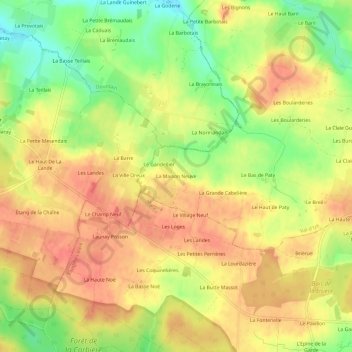 Carte topographique La Maison Neuve, altitude, relief