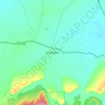 Carte topographique Sarangarh, altitude, relief