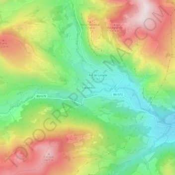 Carte topographique Salcedillo, altitude, relief