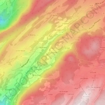 Carte topographique La Couronne, altitude, relief