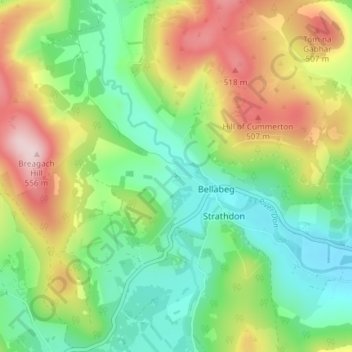 Carte topographique Lost, altitude, relief