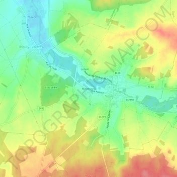 Carte topographique Richebourg, altitude, relief