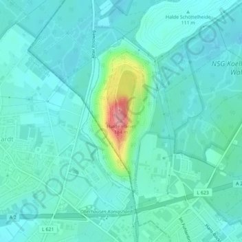 Carte topographique Halde Haniel, altitude, relief