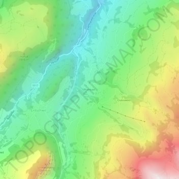 Carte topographique Rothbad, altitude, relief