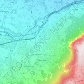 Carte topographique Bourg d'en Haut, altitude, relief