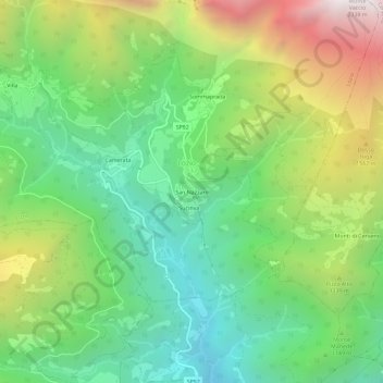 Carte topographique San Nazzaro, altitude, relief