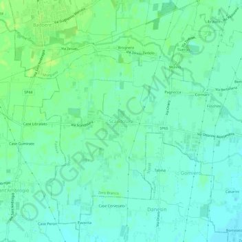 Carte topographique Scandolara, altitude, relief