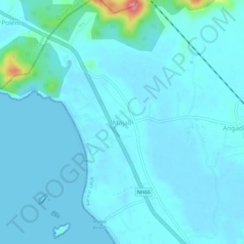 Carte topographique Majali, altitude, relief