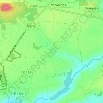 Carte topographique Ormeaux, altitude, relief