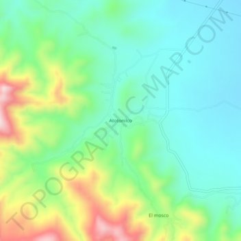 Carte topographique Atotonilco, altitude, relief