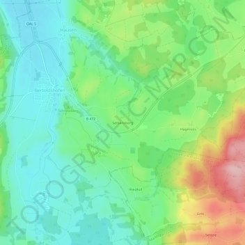 Carte topographique Selbensberg, altitude, relief