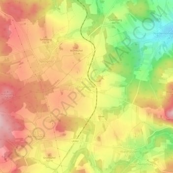 Carte topographique Obernondorf, altitude, relief