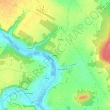 Carte topographique Praillon, altitude, relief