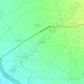 Carte topographique Makran, altitude, relief